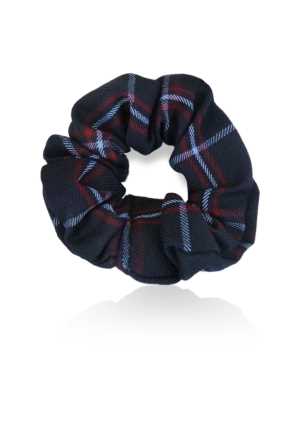 School Scrunchie Navy/Red/Sky Thin