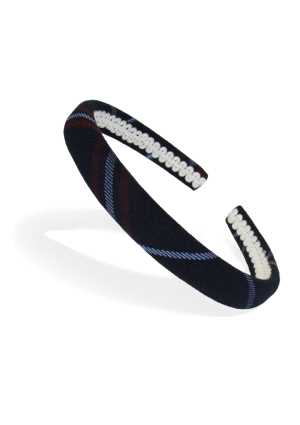School Headband Navy/Red/Sky Thin